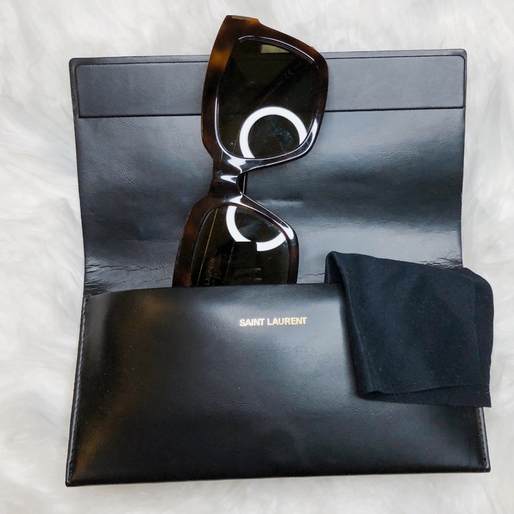 Saint Laurent Black and Brown Sunglasses